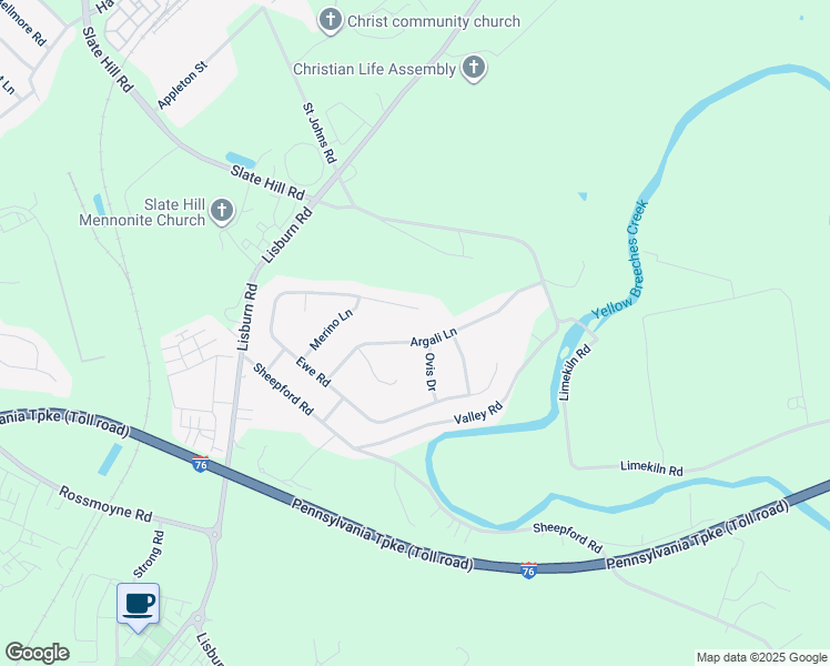 map of restaurants, bars, coffee shops, grocery stores, and more near 23 Argali Lane in Mechanicsburg