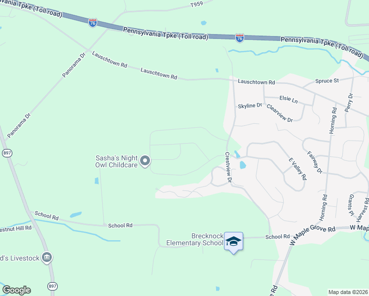 map of restaurants, bars, coffee shops, grocery stores, and more near 1319 Crestview Drive in Denver