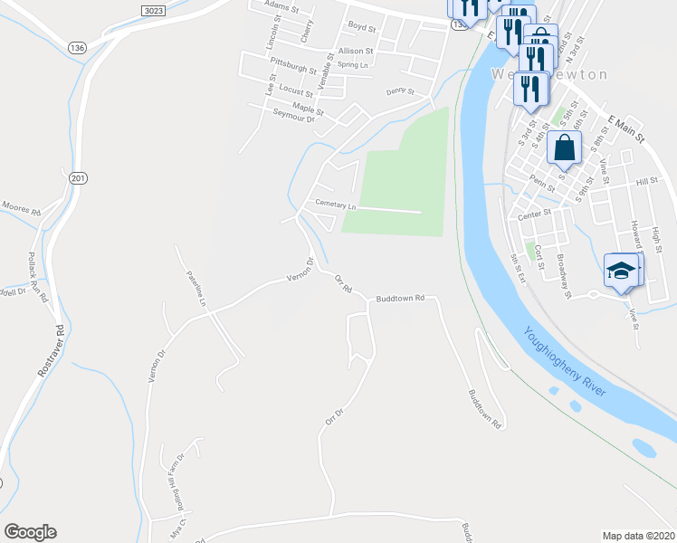 map of restaurants, bars, coffee shops, grocery stores, and more near 31 Orr Road in West Newton