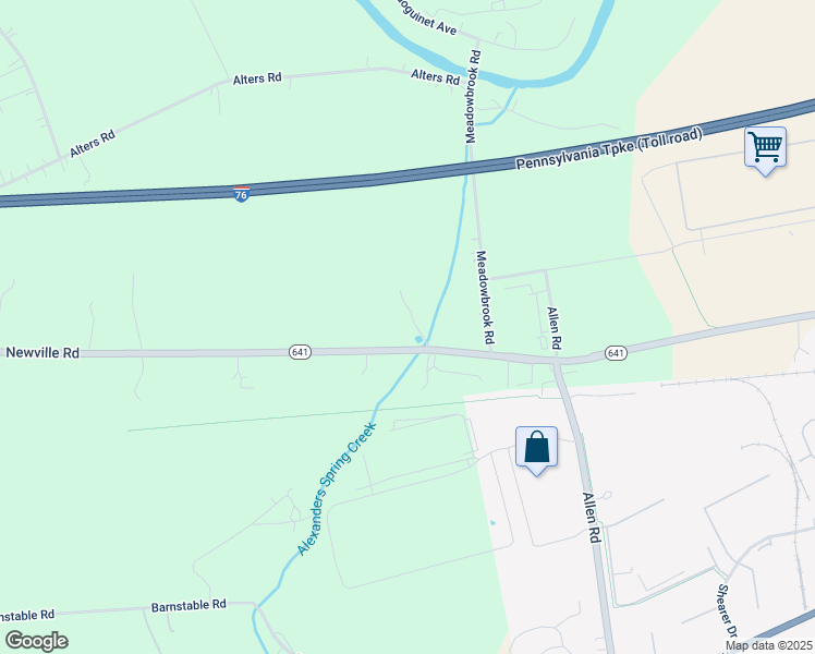 map of restaurants, bars, coffee shops, grocery stores, and more near 1521 Newville Rd in Carlisle