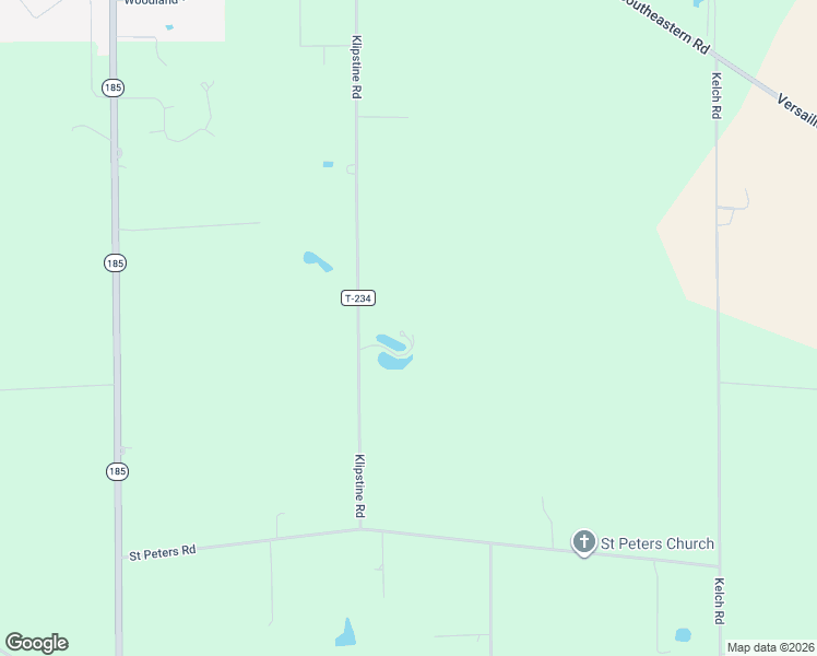 map of restaurants, bars, coffee shops, grocery stores, and more near 9719 Klipstine Road in Versailles