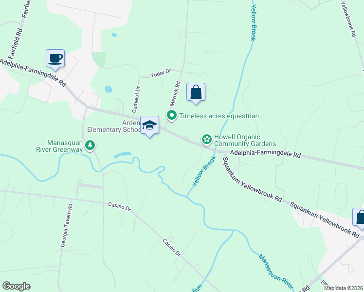 map of restaurants, bars, coffee shops, grocery stores, and more near 321 Adelphia Road in Farmingdale