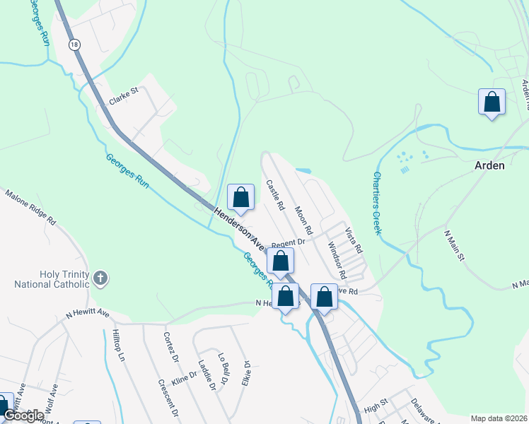 map of restaurants, bars, coffee shops, grocery stores, and more near 338 Festival Road in Washington