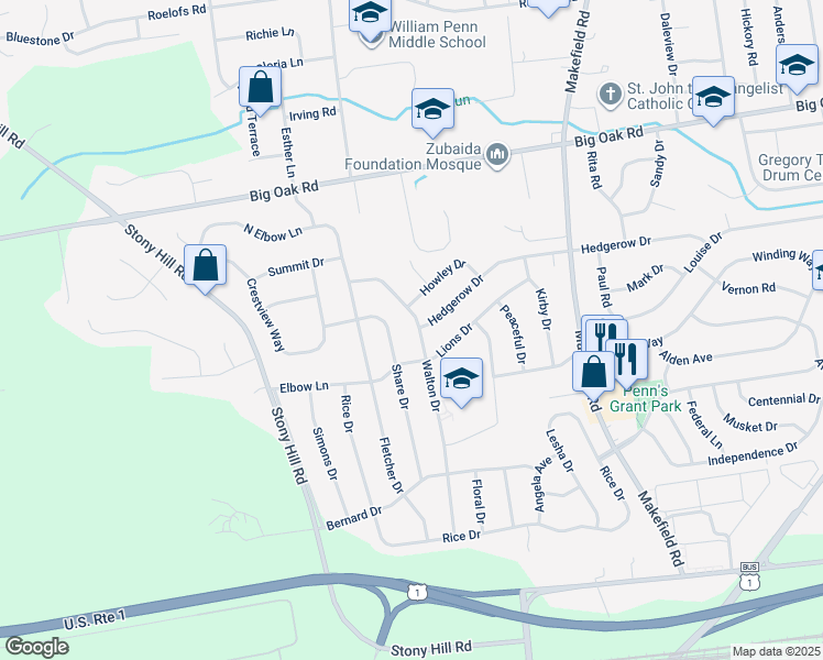map of restaurants, bars, coffee shops, grocery stores, and more near 236 Walton Drive in Morrisville