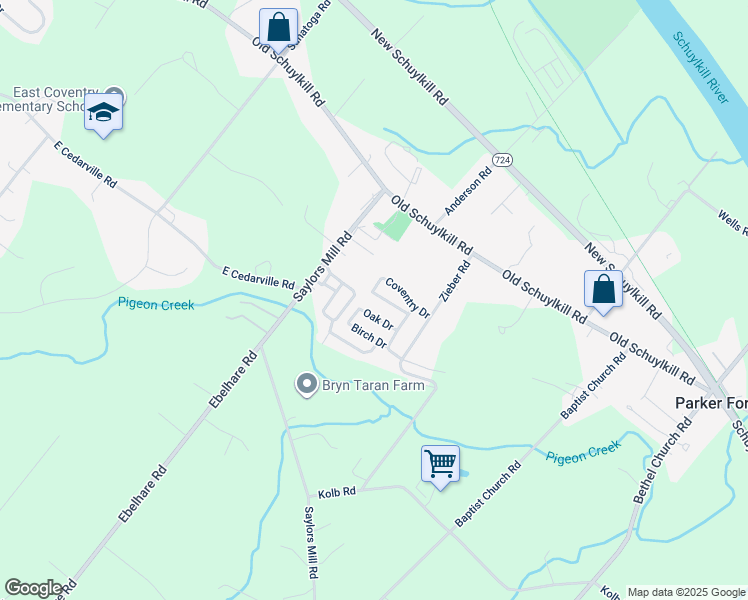 map of restaurants, bars, coffee shops, grocery stores, and more near 12 Maplewood Drive in Spring City