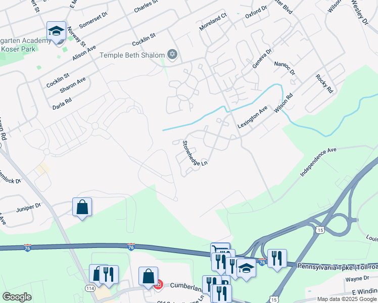 map of restaurants, bars, coffee shops, grocery stores, and more near 430 Stonehedge Lane in Mechanicsburg