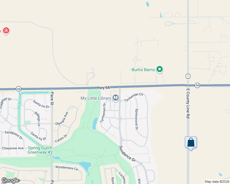 map of restaurants, bars, coffee shops, grocery stores, and more near 1480 Coral Place in Longmont