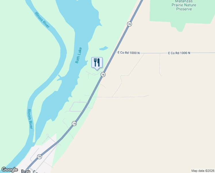 map of restaurants, bars, coffee shops, grocery stores, and more near 9851 Illinois 78 in Bath
