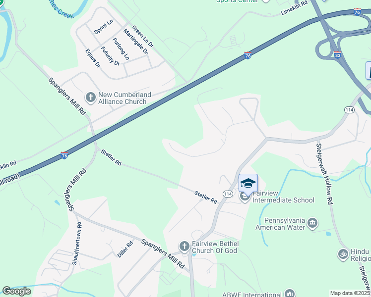 map of restaurants, bars, coffee shops, grocery stores, and more near 217 Tall Oak Drive in New Cumberland
