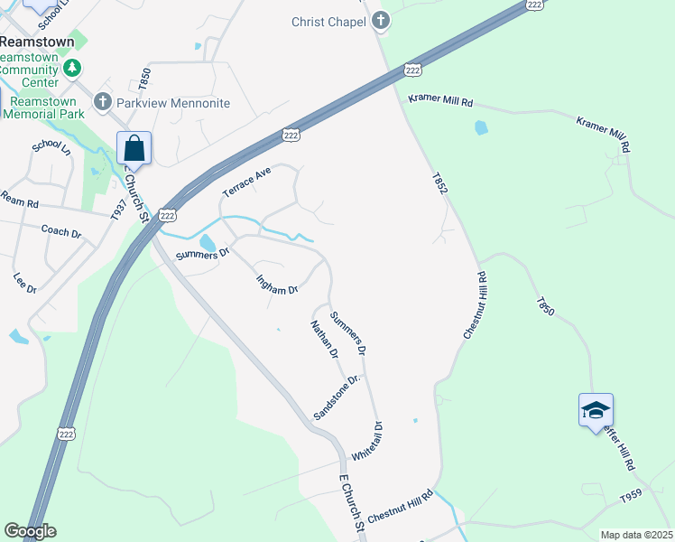 map of restaurants, bars, coffee shops, grocery stores, and more near 60 Summers Drive in Stevens