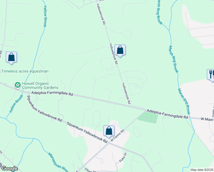 map of restaurants, bars, coffee shops, grocery stores, and more near 11 Natale Way in Farmingdale