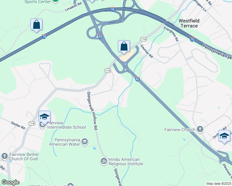 map of restaurants, bars, coffee shops, grocery stores, and more near 20 Crescent Drive in New Cumberland