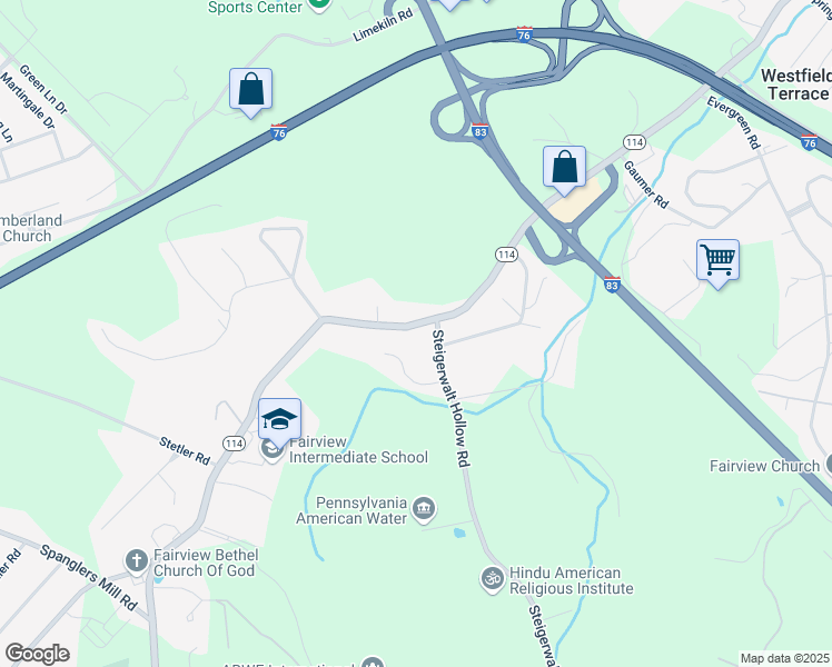 map of restaurants, bars, coffee shops, grocery stores, and more near 420 Lewisberry Road in New Cumberland