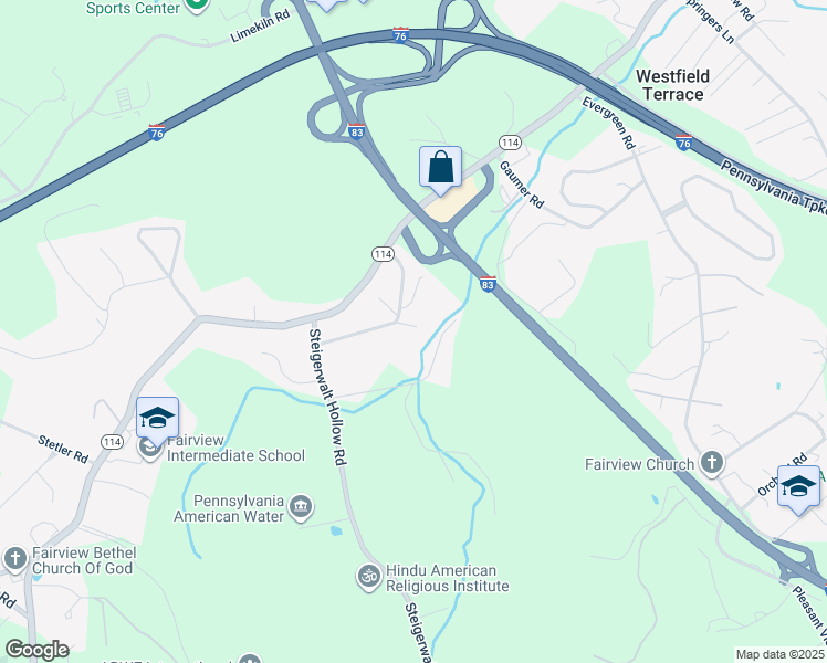 map of restaurants, bars, coffee shops, grocery stores, and more near 20 Crescent Drive in New Cumberland