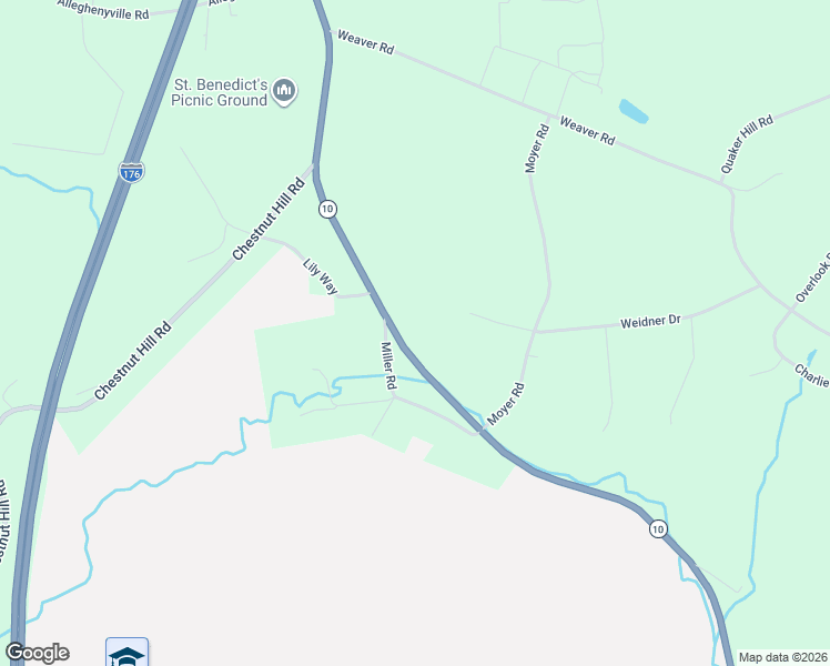 map of restaurants, bars, coffee shops, grocery stores, and more near 4740 Morgantown Road in Mohnton