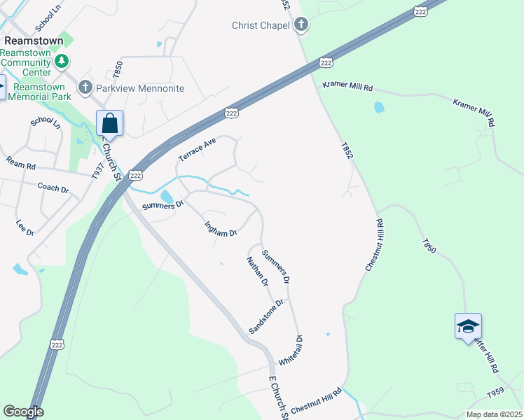 map of restaurants, bars, coffee shops, grocery stores, and more near 86 Summers Drive in Stevens