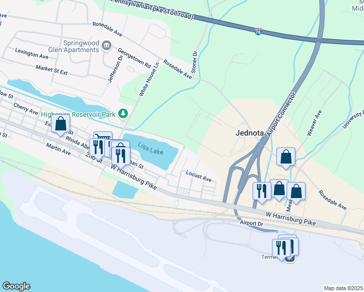 map of restaurants, bars, coffee shops, grocery stores, and more near 72 Lake Drive in Middletown