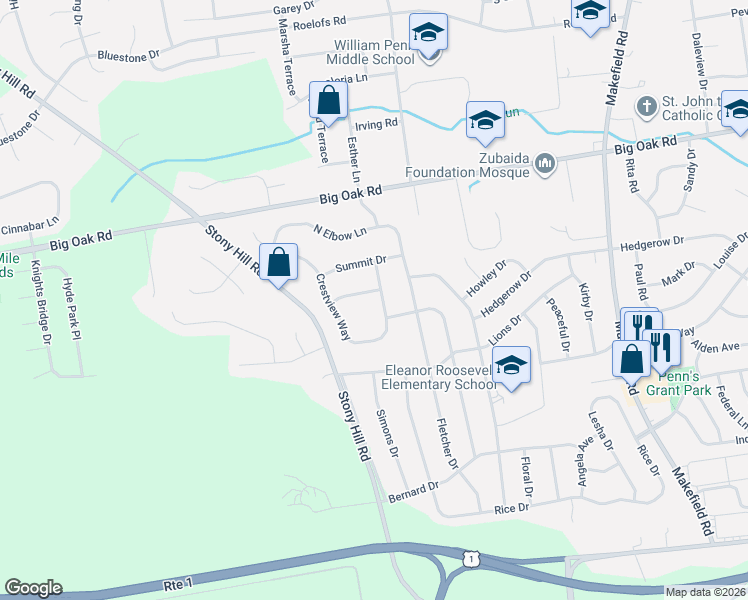 map of restaurants, bars, coffee shops, grocery stores, and more near 191 Crestview Way in Morrisville