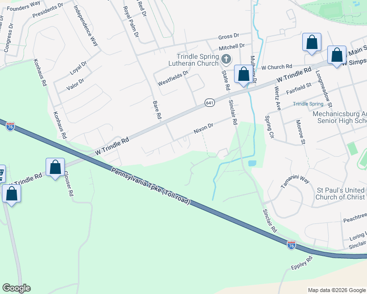 map of restaurants, bars, coffee shops, grocery stores, and more near 929 Nixon Drive in Mechanicsburg