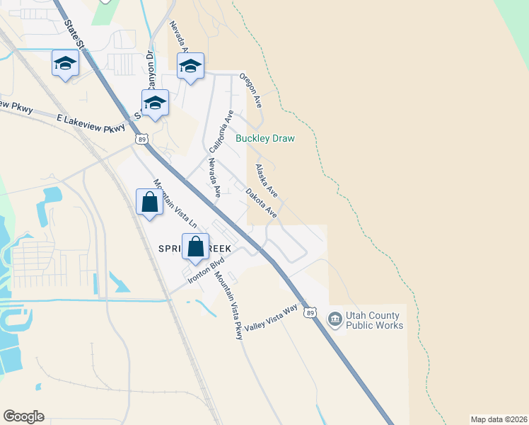 map of restaurants, bars, coffee shops, grocery stores, and more near 2266 Dakota Avenue in Provo