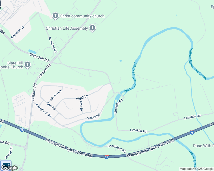 map of restaurants, bars, coffee shops, grocery stores, and more near 44 Argali Lane in Mechanicsburg