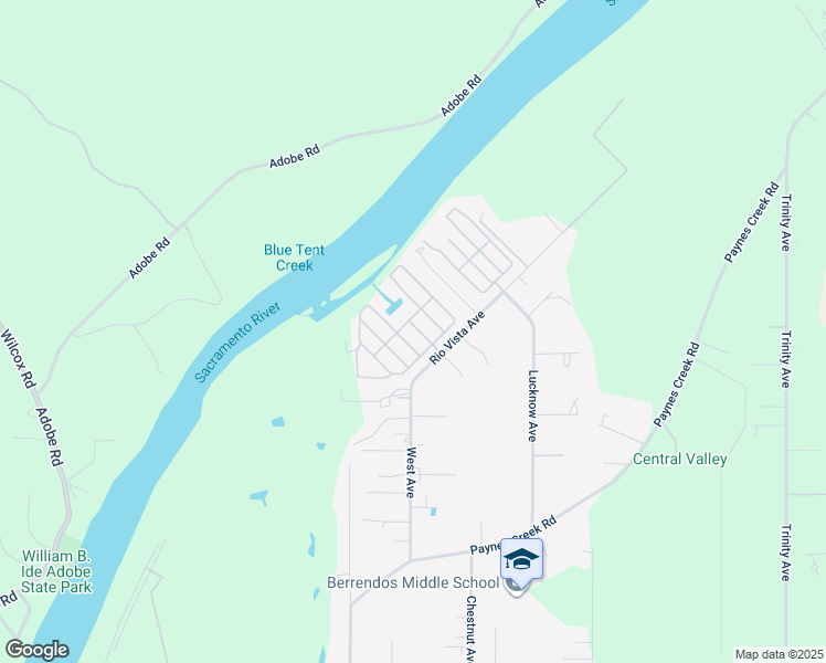 map of restaurants, bars, coffee shops, grocery stores, and more near 190 Casa Grande Drive in Red Bluff