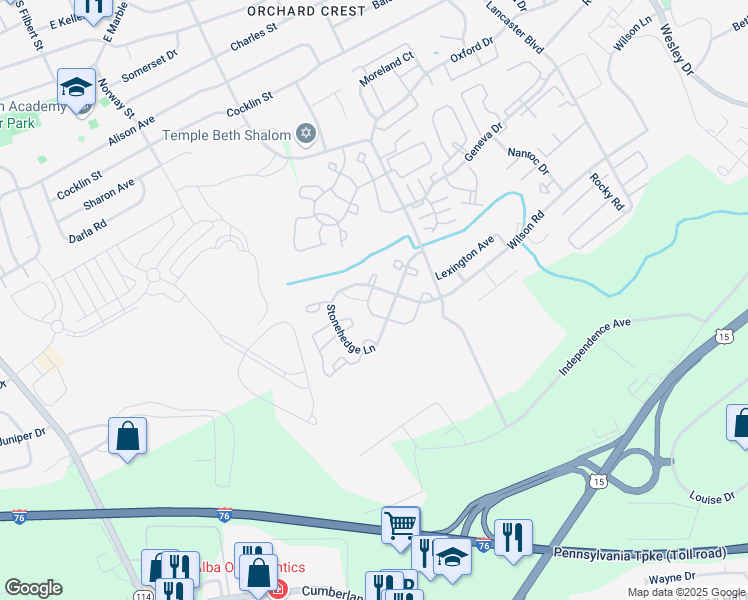 map of restaurants, bars, coffee shops, grocery stores, and more near 471 Stonehedge Lane in Mechanicsburg