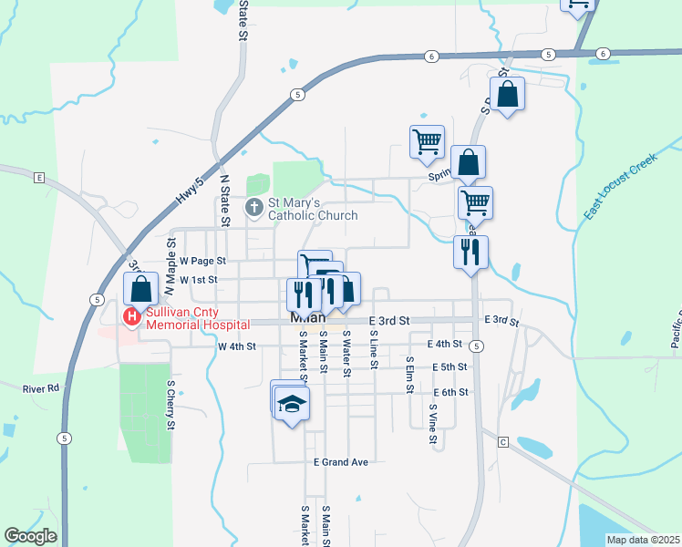 map of restaurants, bars, coffee shops, grocery stores, and more near 300-398 Hill Street in Milan
