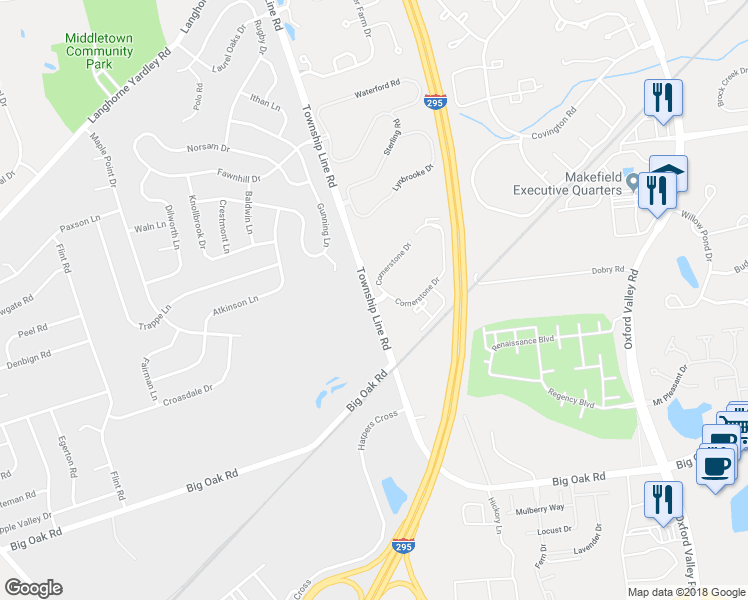 map of restaurants, bars, coffee shops, grocery stores, and more near 12206 Cornerstone Drive in Morrisville