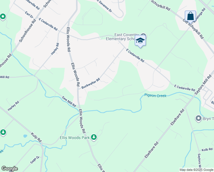 map of restaurants, bars, coffee shops, grocery stores, and more near 116 Buckwalter Road in Pottstown