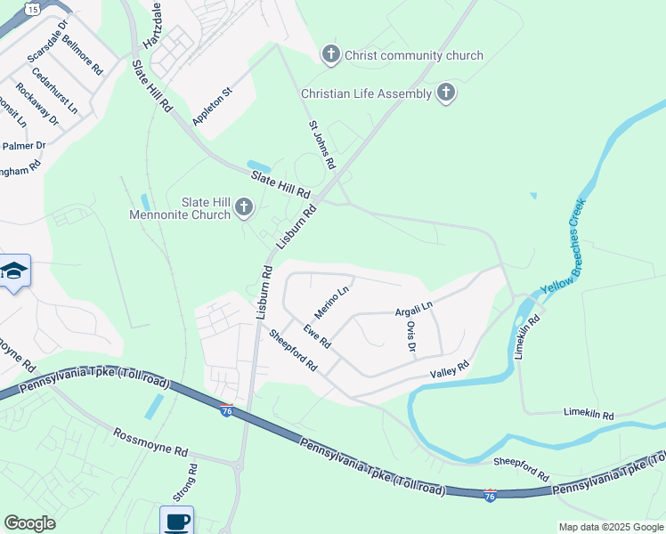 map of restaurants, bars, coffee shops, grocery stores, and more near 127 Ewe Rd in Mechanicsburg