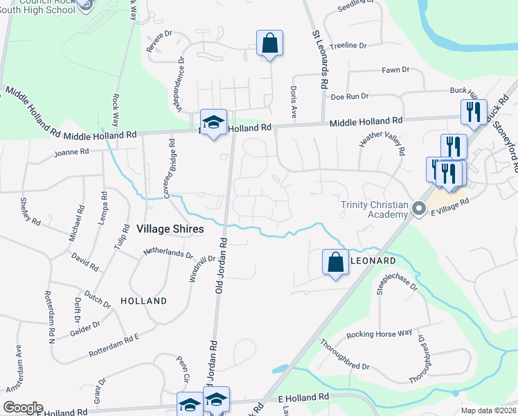 map of restaurants, bars, coffee shops, grocery stores, and more near 1705 Bennett Place in Holland