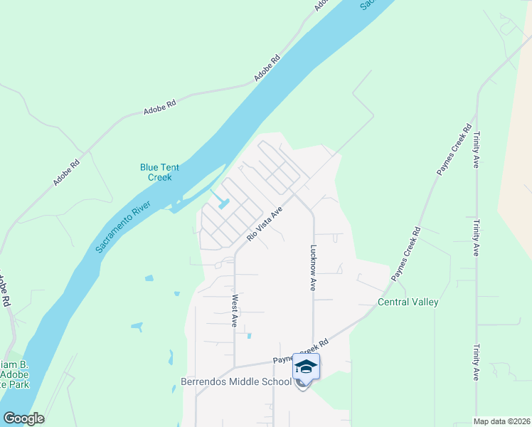 map of restaurants, bars, coffee shops, grocery stores, and more near in Red Bluff