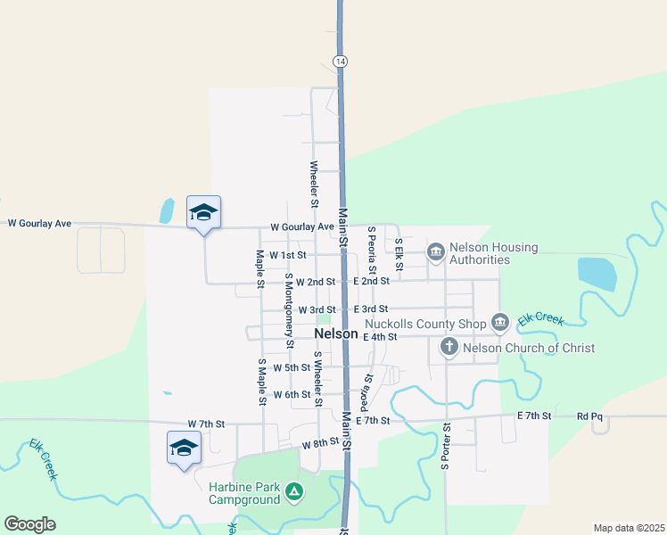 map of restaurants, bars, coffee shops, grocery stores, and more near 150 Main Street in Nelson