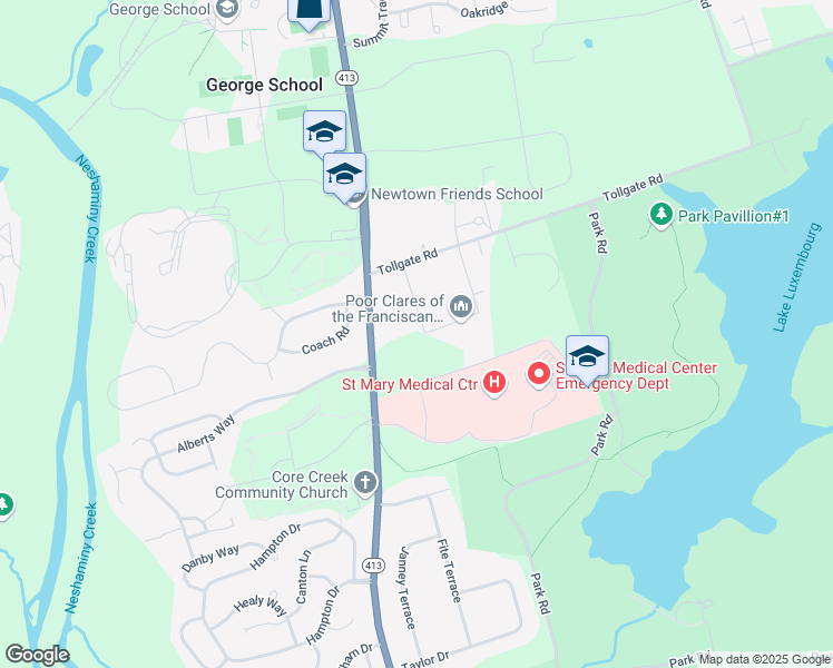 map of restaurants, bars, coffee shops, grocery stores, and more near 1300 Dogwood Street in Langhorne