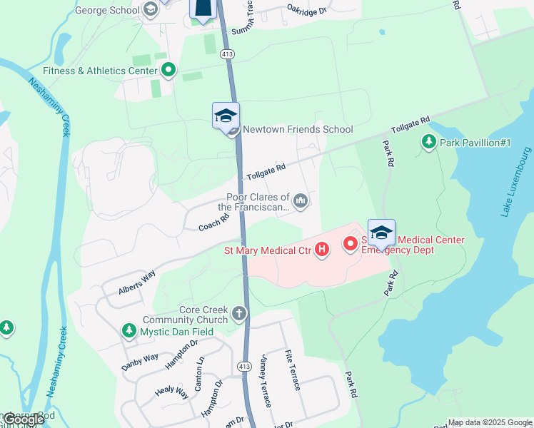 map of restaurants, bars, coffee shops, grocery stores, and more near 1300 Dogwood Street in Langhorne