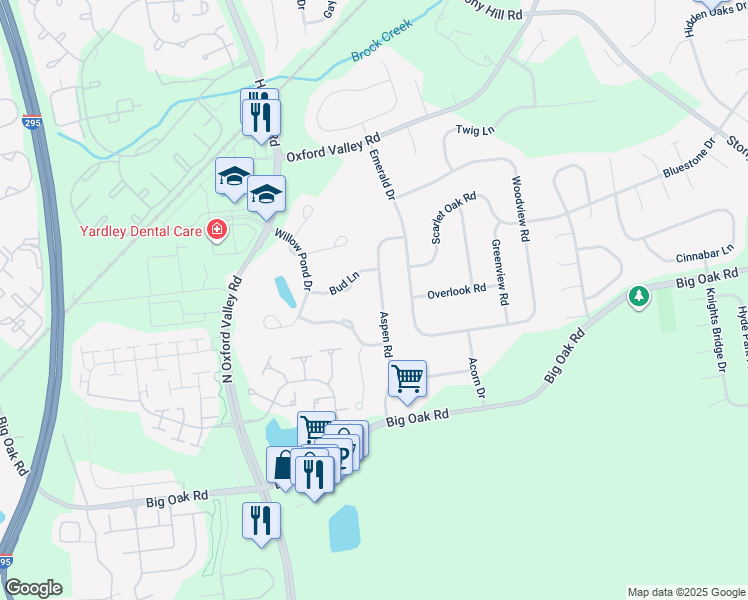 map of restaurants, bars, coffee shops, grocery stores, and more near 251 Aspen Road in Morrisville