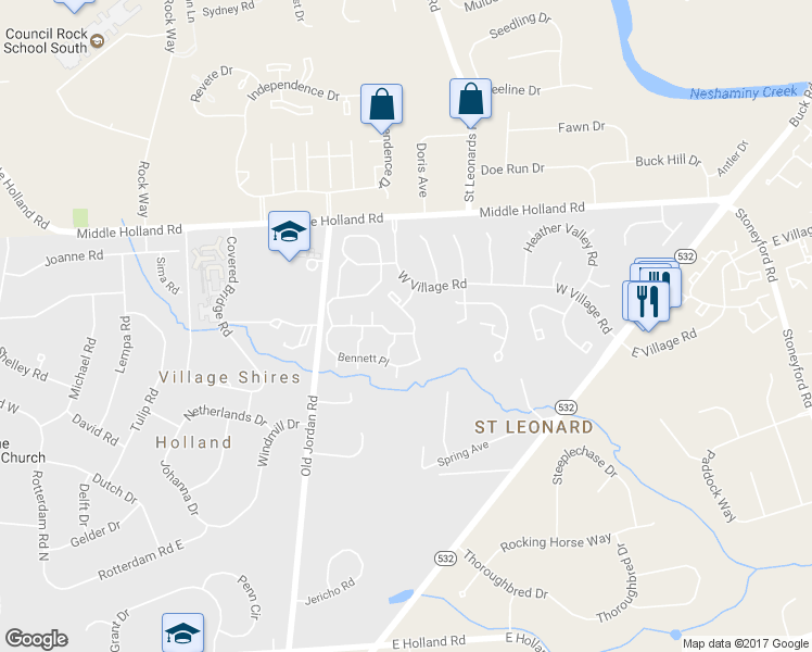 map of restaurants, bars, coffee shops, grocery stores, and more near 5017 Shepherds Way in Holland