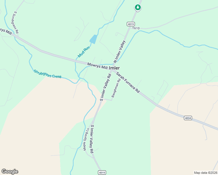 map of restaurants, bars, coffee shops, grocery stores, and more near 2-4 South Imler Valley Road in Imler