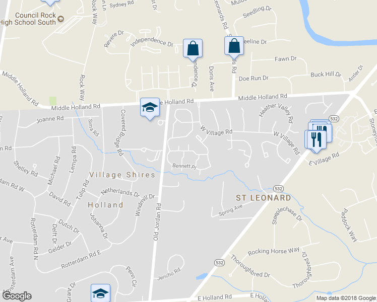 map of restaurants, bars, coffee shops, grocery stores, and more near 43011 Bennett Place in Southampton