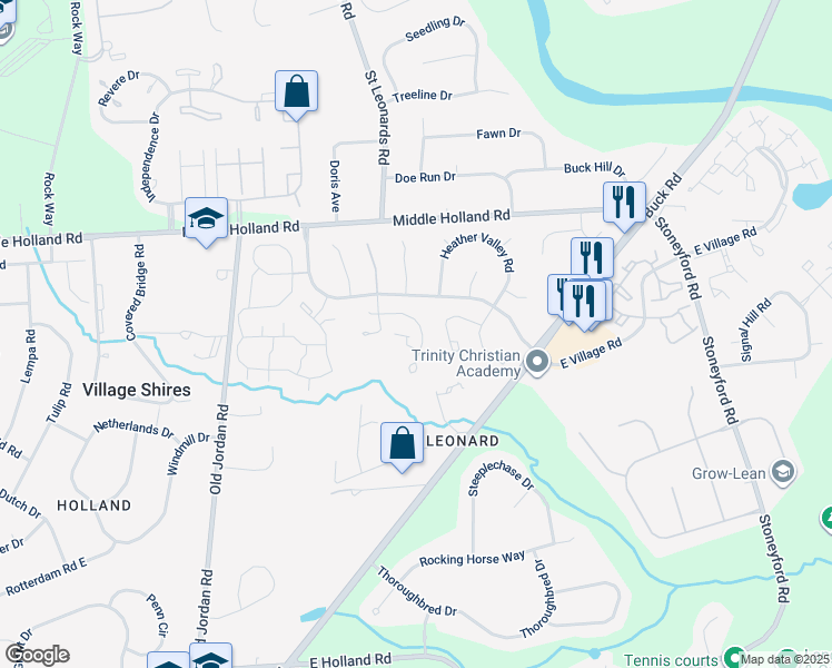 map of restaurants, bars, coffee shops, grocery stores, and more near 2703 Potters Place in Southampton