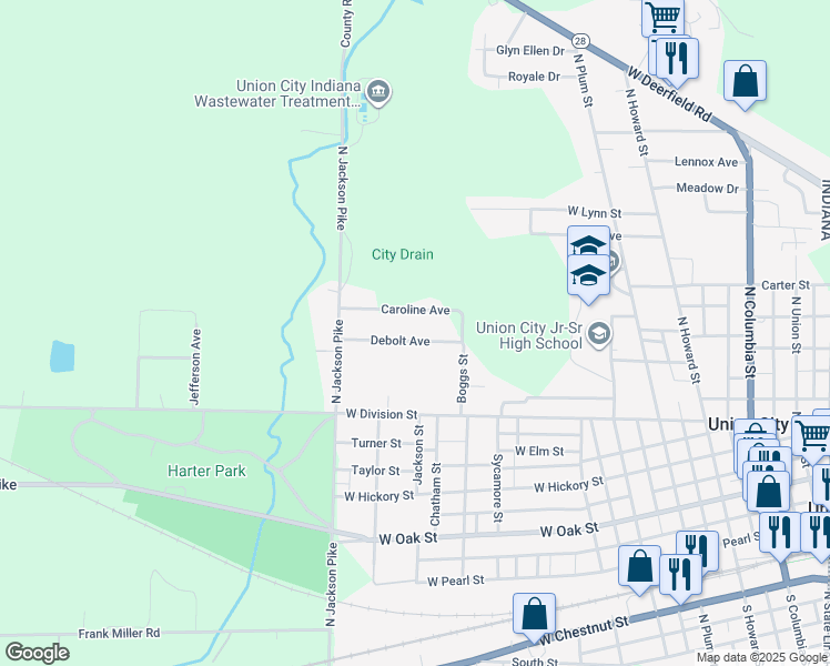 map of restaurants, bars, coffee shops, grocery stores, and more near 1024 Debolt Avenue in Union City