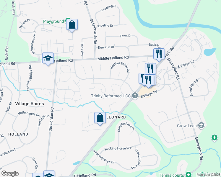 map of restaurants, bars, coffee shops, grocery stores, and more near 2703 Potters Place in Holland