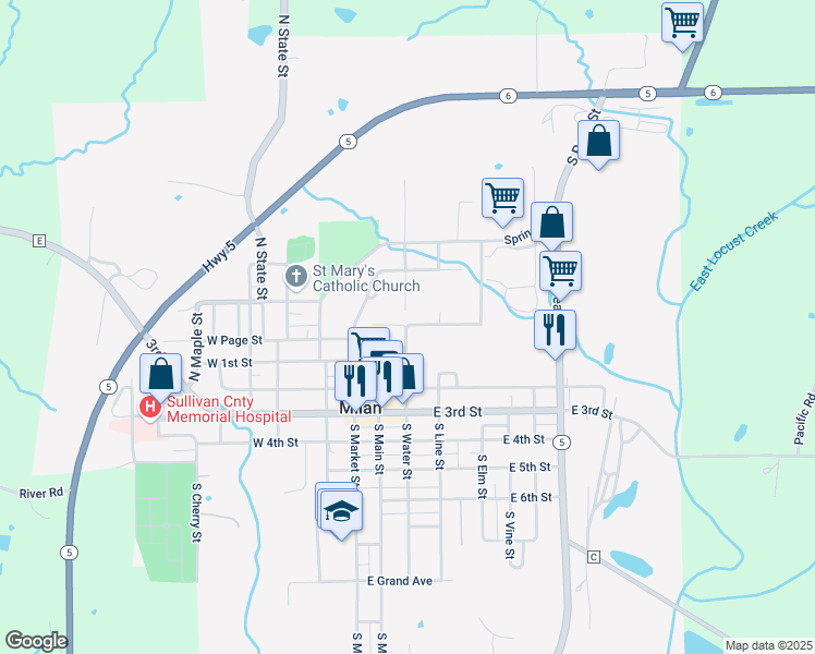 map of restaurants, bars, coffee shops, grocery stores, and more near 300 Hill Street in Milan