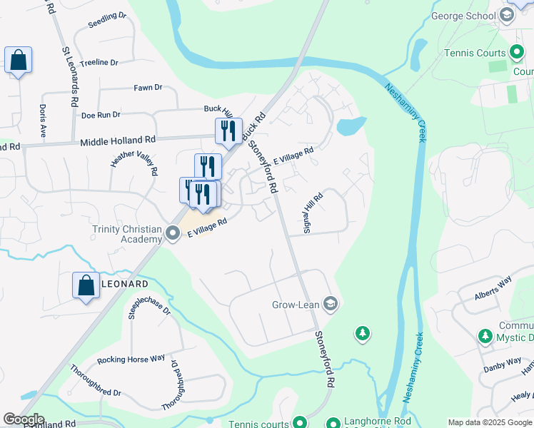 map of restaurants, bars, coffee shops, grocery stores, and more near 21 Exeter Court in Holland