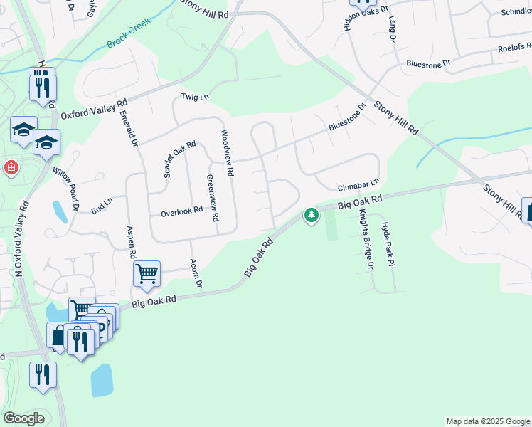 map of restaurants, bars, coffee shops, grocery stores, and more near 1355 Violetwood Court in Morrisville