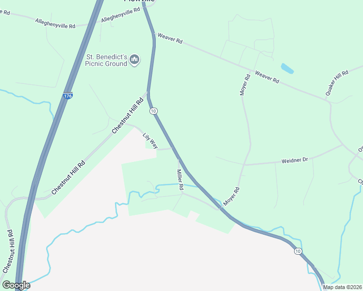 map of restaurants, bars, coffee shops, grocery stores, and more near 4728 Morgantown Road in Mohnton