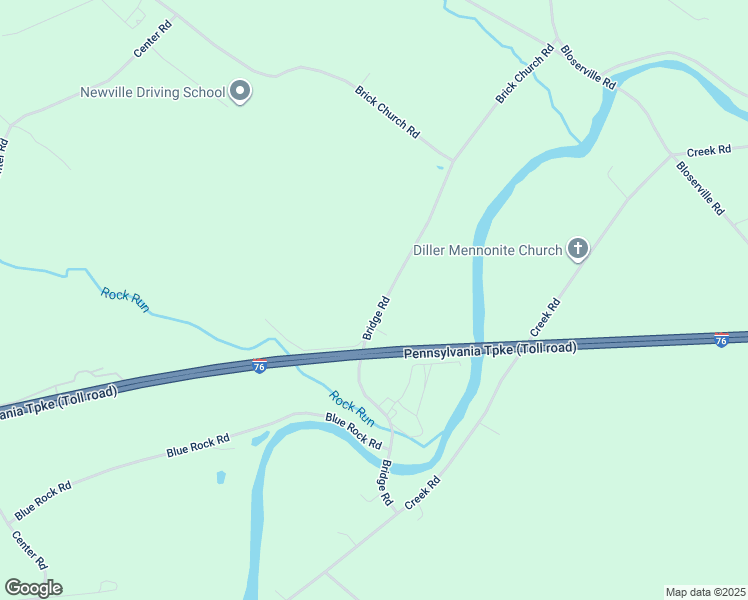 map of restaurants, bars, coffee shops, grocery stores, and more near 136 Bridge Road in Newville