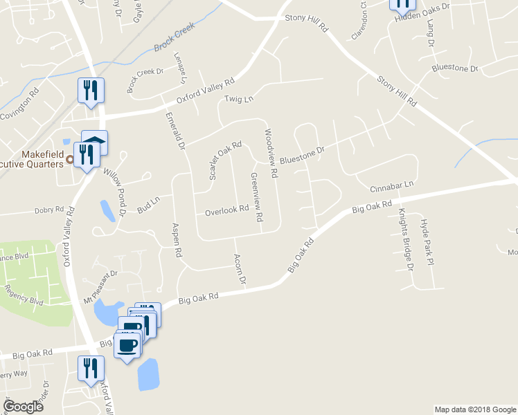map of restaurants, bars, coffee shops, grocery stores, and more near 248 Greenview Road in Morrisville