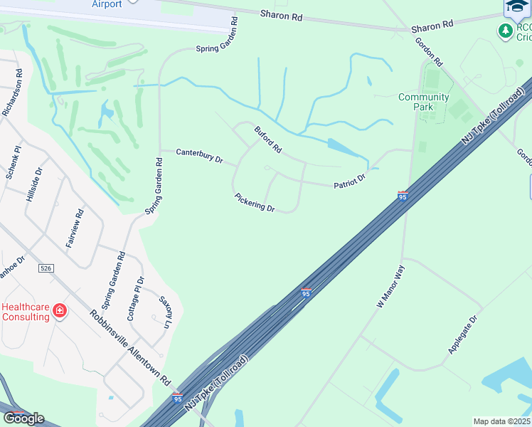 map of restaurants, bars, coffee shops, grocery stores, and more near 28 Pickering Dr in Robbinsville